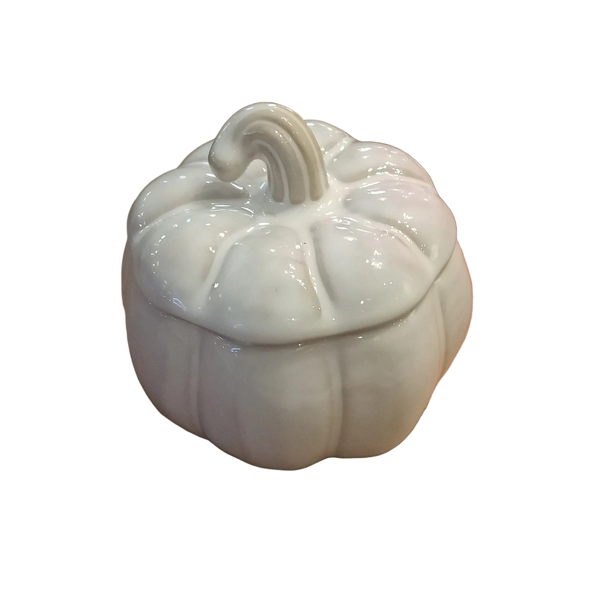 Medium White Ceramic Pumpkin Candles