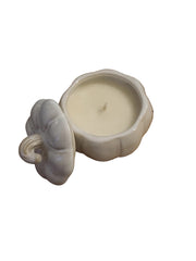 Medium White Ceramic Pumpkin Candles