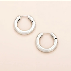 Refined Earring Collection - Med Stellar Hoop - Silver