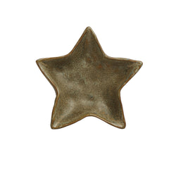"L x 4"W Stoneware Star Shaped Plate, Reactive Glaze, Green