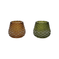 Glass Pinecone Shaped Tealight/Votive Holder, 2 Colors