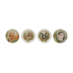 Stoneware Dish with Woodland Animal & Seasonal Botanicals, 4 Styles ©