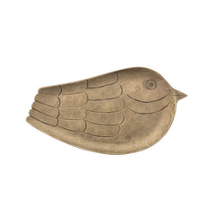 Hand Forged Metal Bird Shaped Tray, Antique Gold Finish