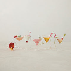 Glass Cocktail Ornament, 6 Styles
