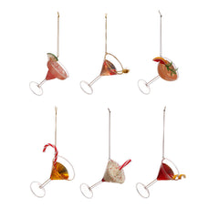 Glass Cocktail Ornament, 6 Styles